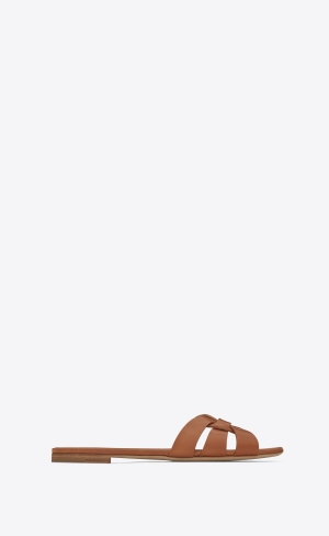 YSL Tribute Mules In Smooth Läder Amber | TGO471362