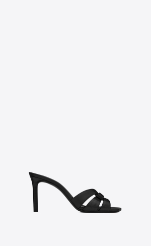 YSL Tribute Mules In Smooth Läder Svarta | JLY942038