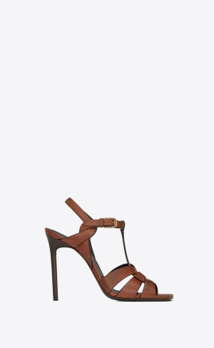 YSL Tribute Sandals In Smooth Läder Toffee | SMT135687