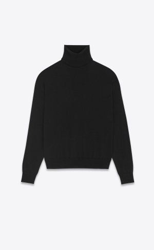 YSL Turtleneck Tröja In Cashmere Noir | GYD430279