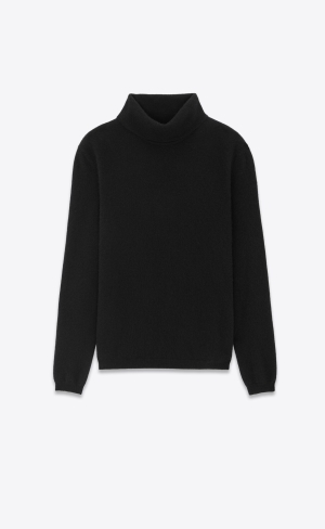 YSL Turtleneck Tröja In Cashmere Noir | PRA165384