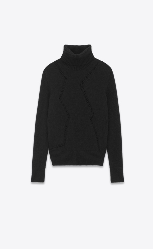 YSL Turtleneck Tröja In Ull Svarta | WBQ765924