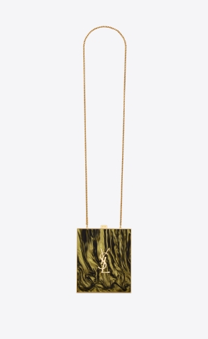 YSL Tuxedo Box Bag In Plexiglass And Metal Gröna Guld | POF409657