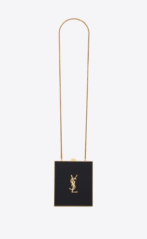YSL Tuxedo Box Bag In Plexiglass And Metal Svarta Guld | ZQC650749