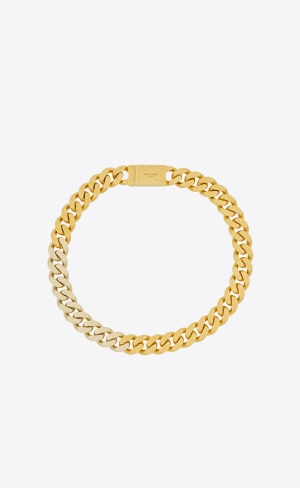 YSL Two-tone Chain Necklace In Metal Guld | PWL279461