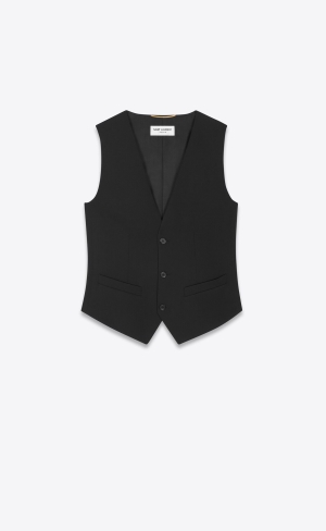 YSL Vest In Grain De Poudre Svarta | EAK286143
