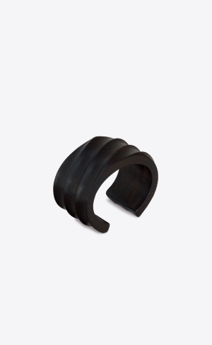 YSL Wavy Cuff In Bamboo Mörkbruna Guld | RCJ319875