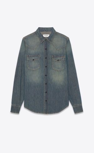 YSL Western Shirt Mörkblå | IUC530184