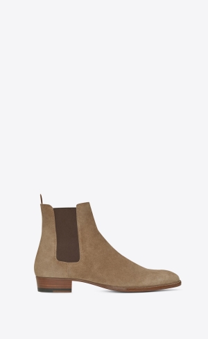 YSL Wyatt Chelsea Boots In Mocka Bruna | GMV173409