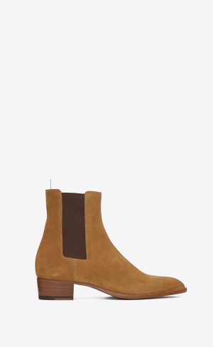YSL Wyatt Chelsea Boots In Mocka Bruna | LUE608423
