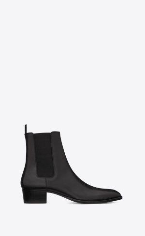 YSL Wyatt Chelsea Boots In Smooth Läder Svarta | TWU945807