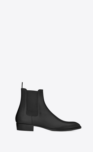 YSL Wyatt Chelsea Boots In Smooth Läder Svarta | UWH534082
