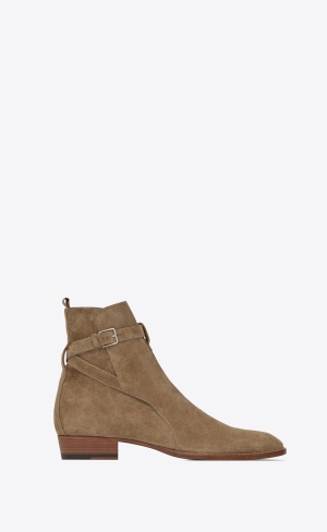 YSL Wyatt Jodhpur Boots In Mocka Bruna | JIK970136