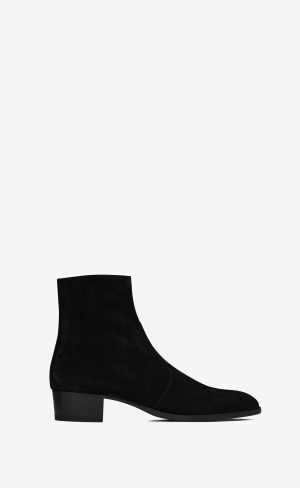 YSL Wyatt Zipped Boots In Mocka Svarta | RDW502463